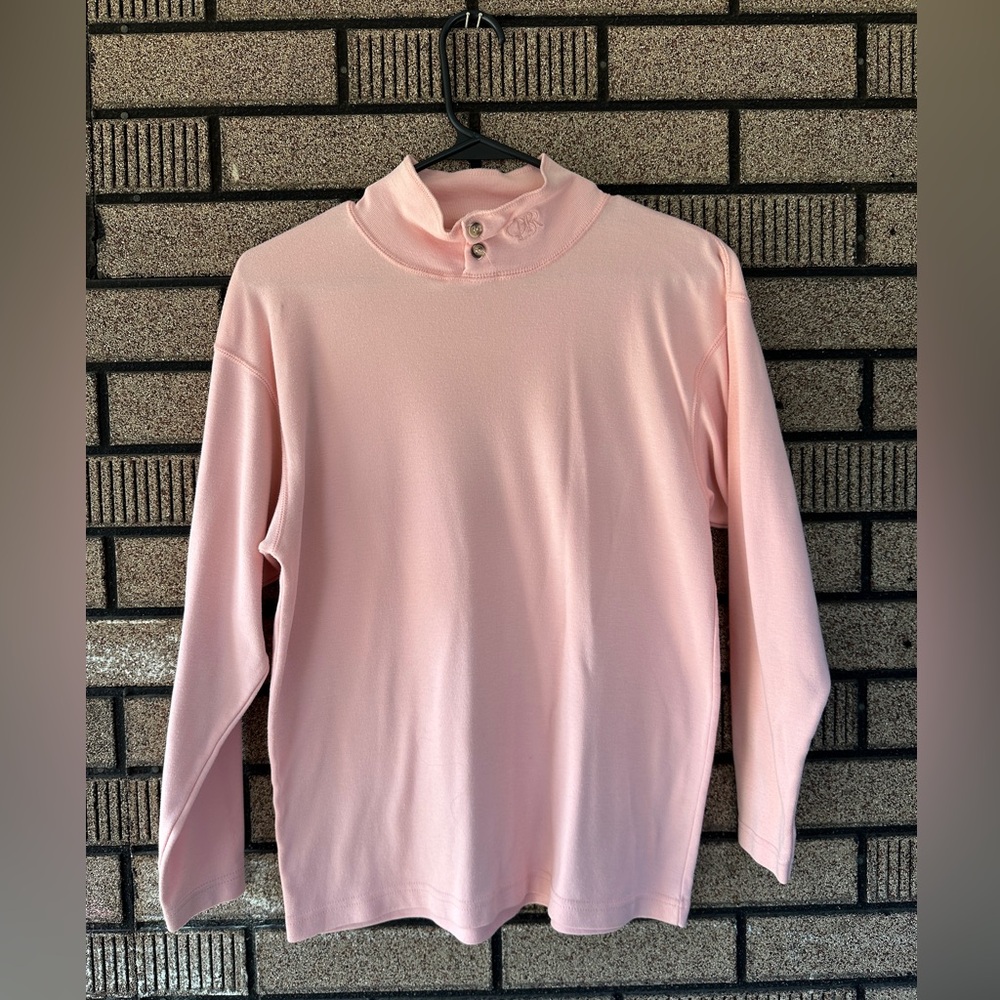 Outback Red Vintage 90’s Salmon Pink Mock Neck Turtleneck Long Sleeve Size Small